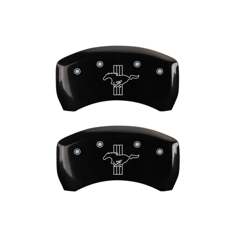 MGP Rear set 2 Caliper Covers Engraved Rear GT500 Shelby & Cobra Black finish silver ch