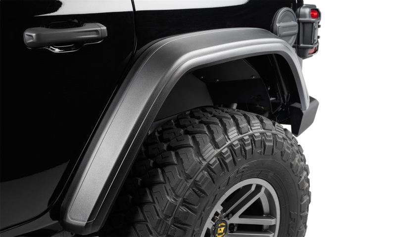 Bushwacker 18-21 Jeep Wrangler JL (2-Door & 4-Door) Flat Style Flares 4pc - Black