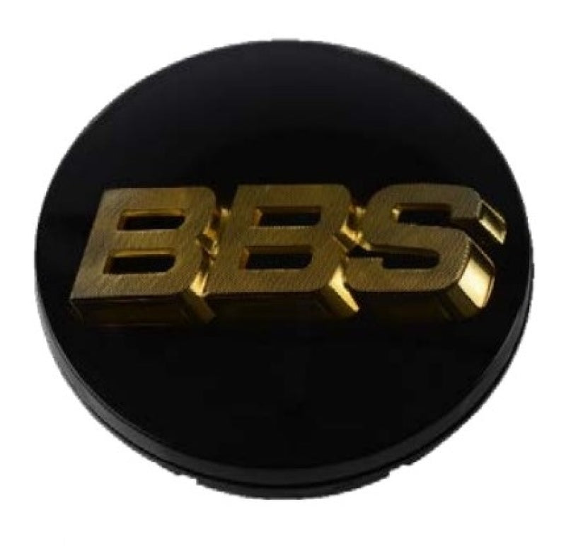 BBS Center Cap 70.6mm Black/Gold (3-tab) (56.24.080)