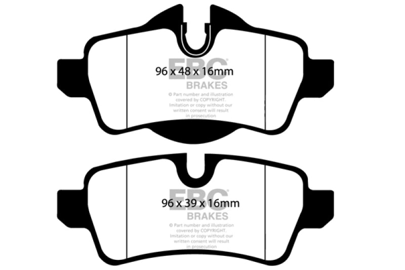 EBC 07-14 Mini Hardtop 1.6 Yellowstuff Rear Brake Pads