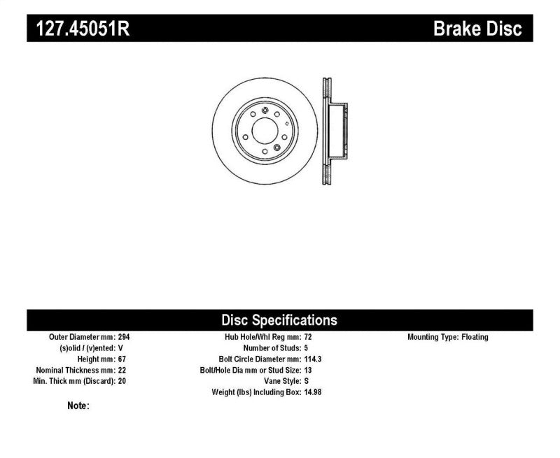 StopTech Slotted & Drilled Sport Brake Rotor