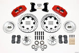 Wilwood Dynapro 6 Front Hub Kit 12.19in Drilled Red 74-80 Pinto/Mustang II Disc Spindle only