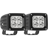 Westin Quadrant LED Auxiliary Light 3 inch x 2.5 inch Flood w/5W Cree (Set of 2) - Black