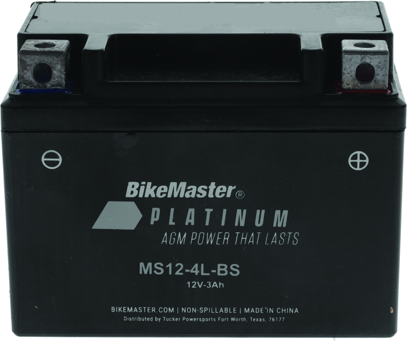 BikeMaster AGM Battery - MS12-4L-BS